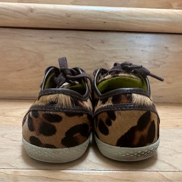 Boden Leopard Print Leather Tennis Trainers Sneakers Size 8 - Picture 3 of 7
